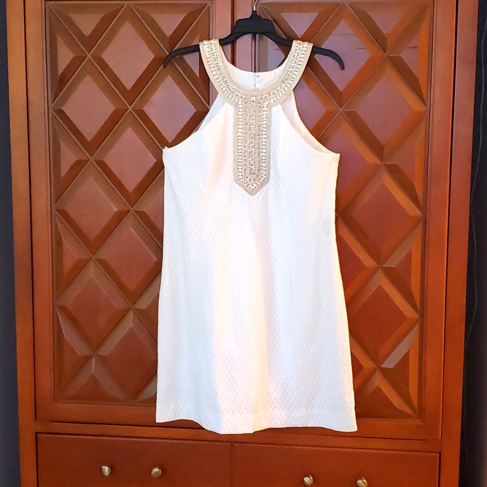 Lilly Pulitzer white dress with beaded detail size 12